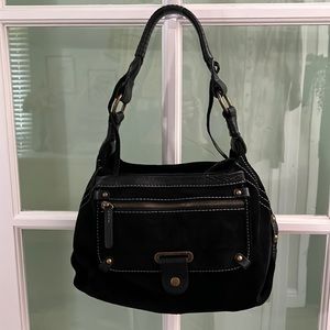 Ecco black suede satchel purse